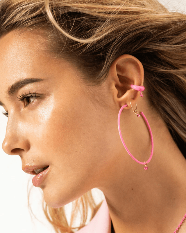 Piercing Mini Hoop Zircone Colorato E Pepite Rosa - pr-031 m1 r au
